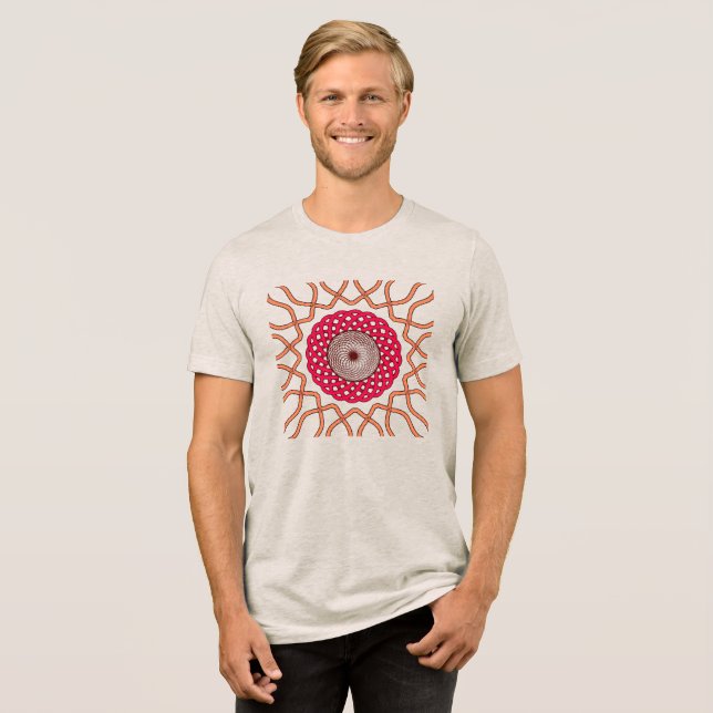 Organic Mandala Spiral Design Tri-Blend Shirt (Front Full)