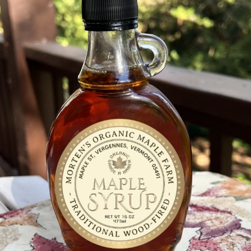 ORGANIC Maple Syrup Traditional Wood Fired Label  