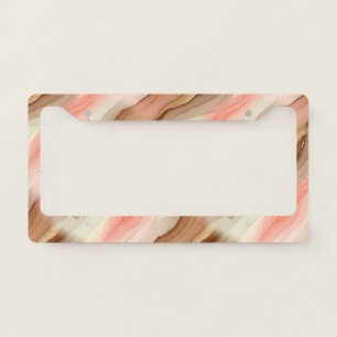 Organic Marble Texture with Burnt Earth and Gold License Plate Frame