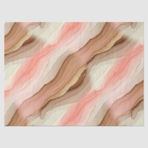 Organic Marble Texture with Burnt Earth and Gold Tissue Paper