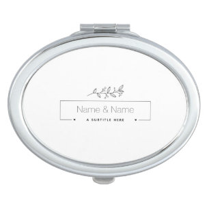 Organic minimalist natural wedding DESIGN EDITABLE Compact Mirror
