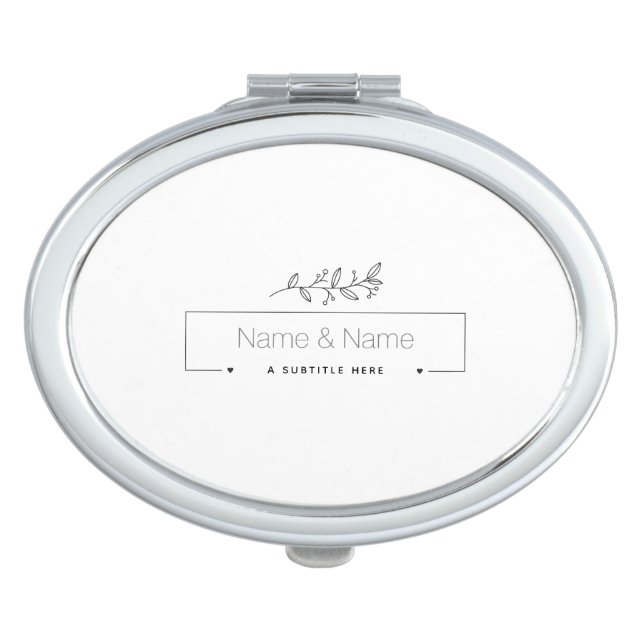 Organic minimalist natural wedding DESIGN EDITABLE Compact Mirror (Front)