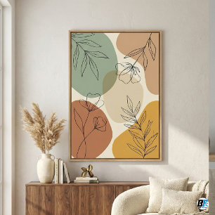 Organic Modern Abstract Botanical Line Art Sage Foam Board