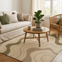 Organic Modern Area | Minimal Line Green, Beige