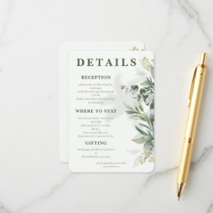 Organic Modern Botanical Wedding Enclosure Card