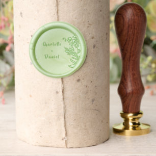 Organic Modern Botanical Wedding Invitation Wax Seal Stamp