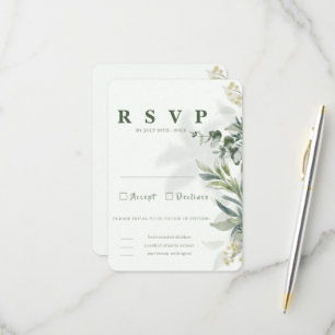 Organic Modern Botanical Wedding RSVP Card