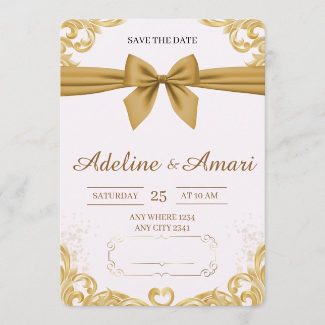 Organic Modern Save the Date Card (Front)