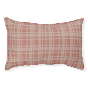 Organic Modern Terracotta Beige Plaid Pet Bed