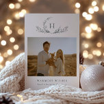 Organic Monogram Photo Holiday Card<br><div class="desc">Organic natural leafy botanical monogram wreath,  holiday photo card.</div>