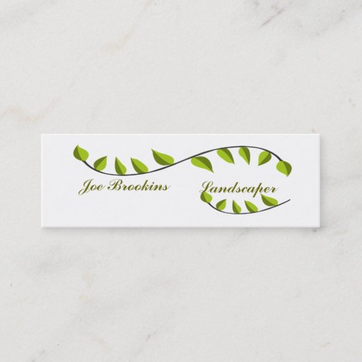 Customizable Green Leaf Illustration Business Cards