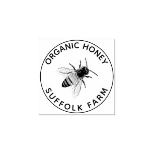 Organic Natural Honey Bee Simple Rubber Stamp