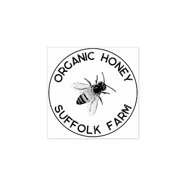Organic Natural Honey Bee Simple  Rubber Stamp (Imprint)