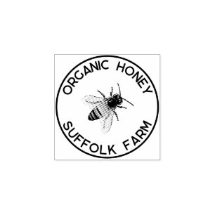 Organic Natural Honey Bee Simple Rubber Stamp