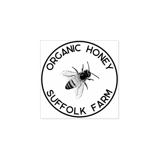 Organic Natural Honey Bee Simple  Rubber Stamp (Imprint)