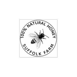 Organic Natural Honey Bee Simple Rubber Stamp