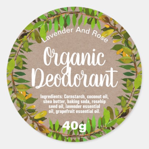 Organic Natural Leaves And Kraft Lip Balms Labels