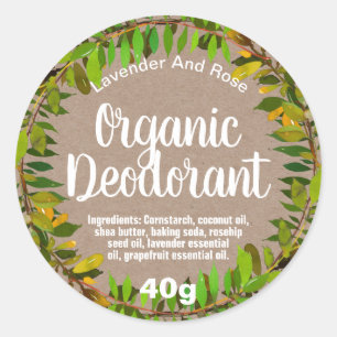 Organic Natural Leaves And Kraft Lip Balms Labels