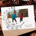 Organic Natural Merriest Christmas Photo Card<br><div class="desc">Organic Natural Merriest Christmas Photo Card watercolor paint.</div>