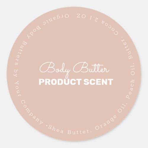 Organic Neutral Body Butter Bath Soap Branding Classic Round Sticker