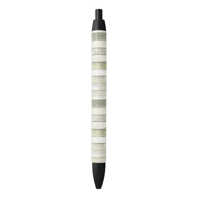 Organic Olive Ivory Faux Wood Stripes Christmas Pen (Front Vertical)