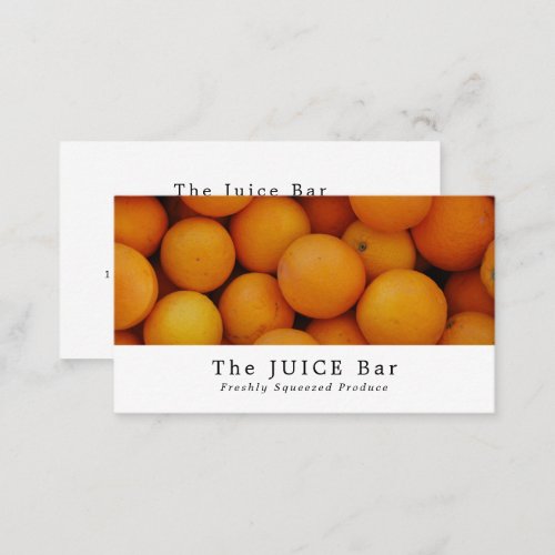 Organic Oranges Juice Bar Business Card