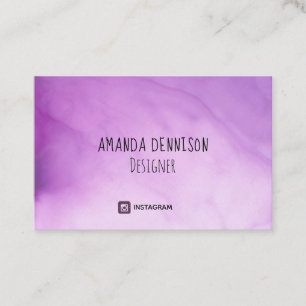Organic Orchid Ink Watercolor Business Card