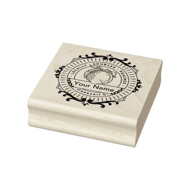 Organic Peaches Fruits Rubber Stamp (Stamp)