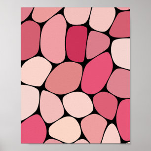 Organic Pebble Design in Shades of Pink Poster