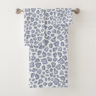 Organic Petal Terrazzo Modern Rustic Spa Purple Bath Towel Set