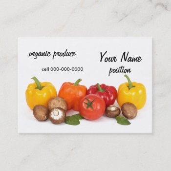 Organic Produce Store Market Business Card by businessdesign at Zazzle