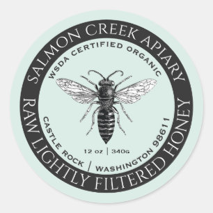 Organic Queen Bee Raw Honey Label