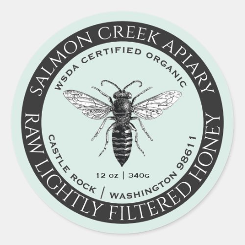 Organic Queen Bee Raw Honey Label