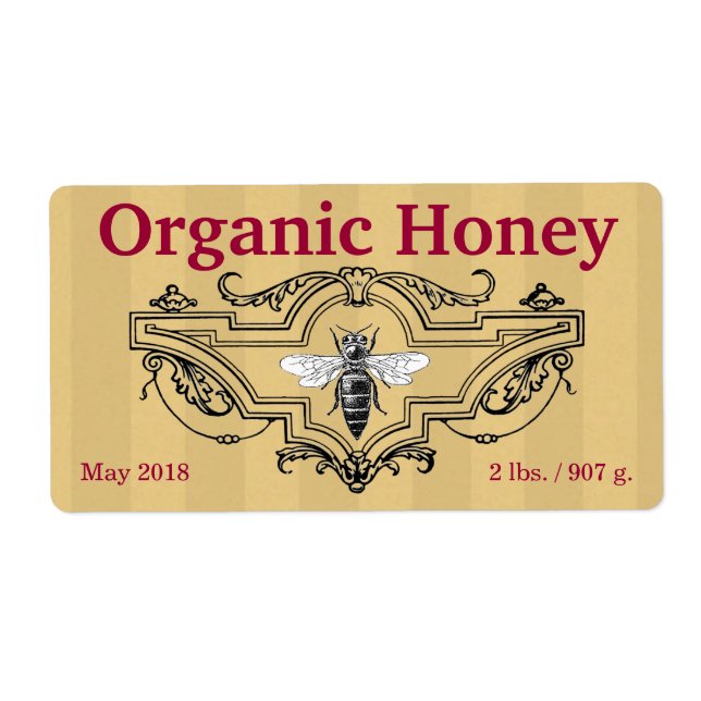 Organic Queen Bee Stripes Label (Front)