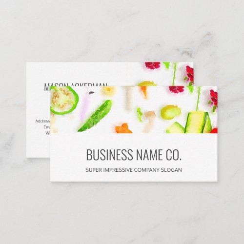 Organic Restaurant Business Cards  White BG