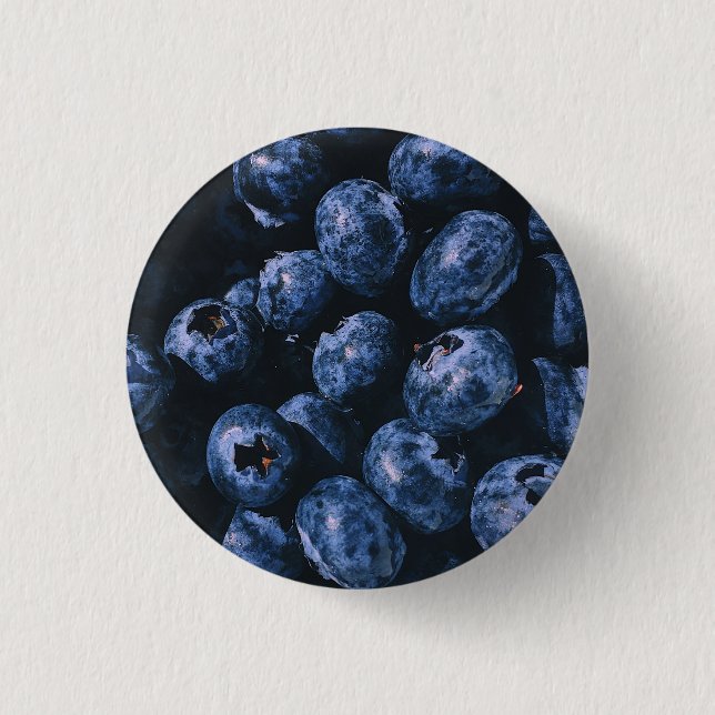 Organic Ripe Bunch of Blueberries Button (Front)