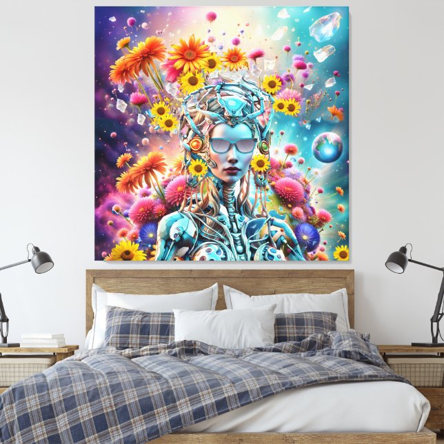 Organic Robot Canvas Print (Insitu(Bedroom))