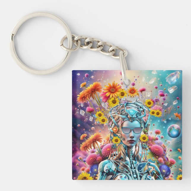 Organic Robot Keychain (Front)