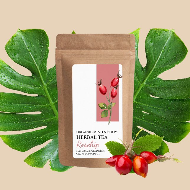 Organic Rosehip Herbal Tea Business Label (Creator Uploaded)