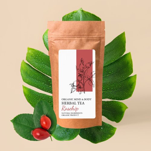 Organic Rosehip Herbal Tea Business Label