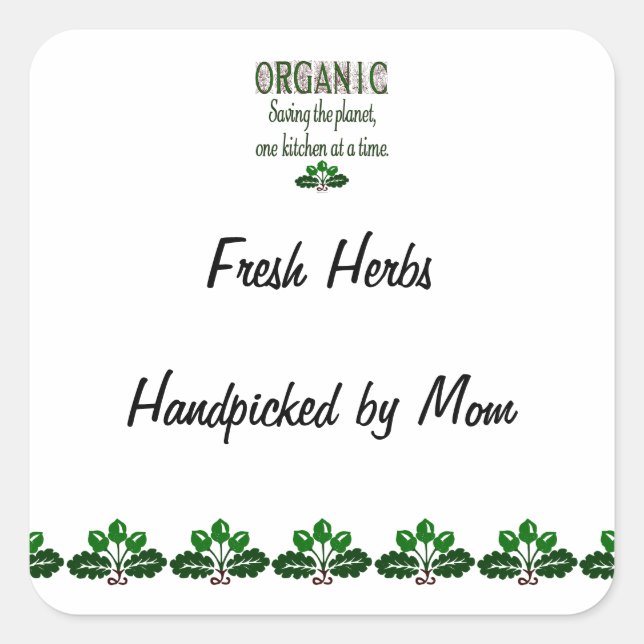 Organic Saving the Planet Custom Canning Label (Front)