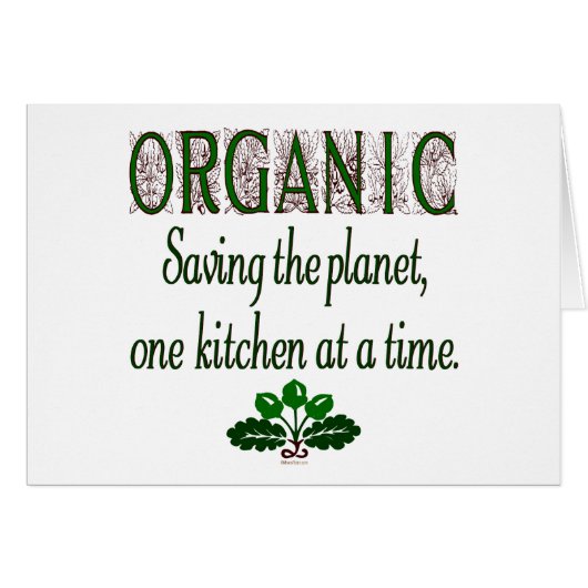 Organic Saving the Planet Kitchen Saying Cards (Front Horizontal)