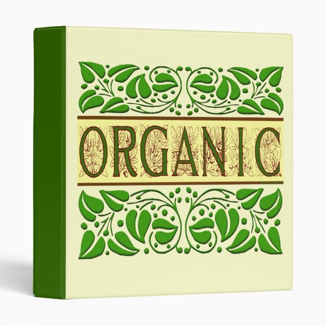 Organic Saying with Green Vintage Leaves Binder (Front/Spine)