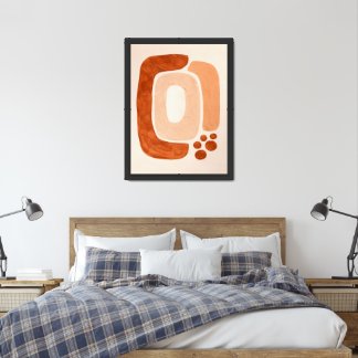 Organic Shapes Abstract a Earth Tone Modern Framed Art