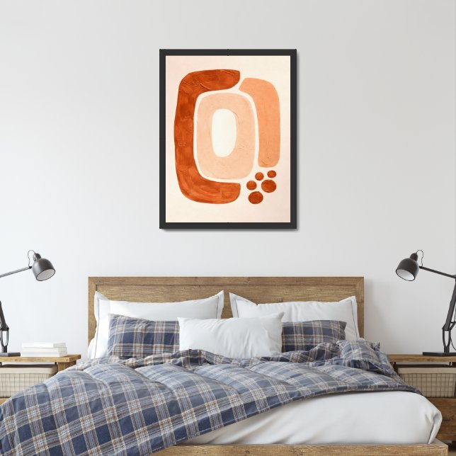 Organic Shapes Abstract a Earth Tone Modern Framed Art (Bedroom)