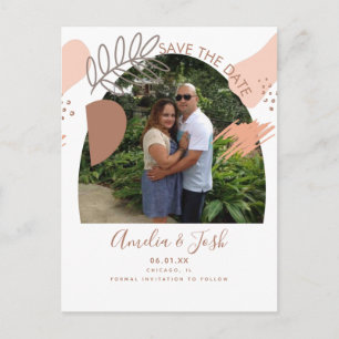 Organic Shapes Arch Boho Save the Date Photo Postcard