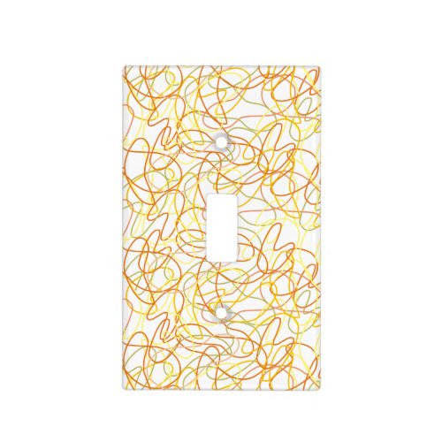 Organic Shapes in Orange Gold and Yellow on White Light Switch Cover