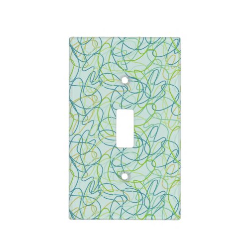 Organic Shapes in Teal Gold and Green on Teal Light Switch Cover