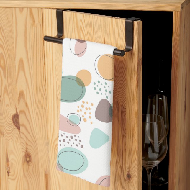 Organic shapes modern seamless pattern kitchen towel (Thirds Fold)