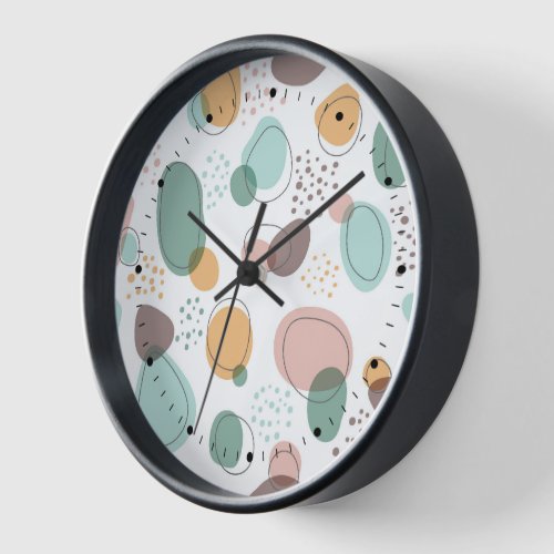 Organic shapes seamless pattern clock